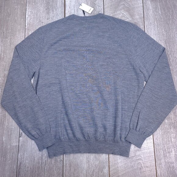 Suitsupply Sweater Mens XXL 2XL Wool Crewneck Gray Pullover Lightweight - Picture 3 of 7
